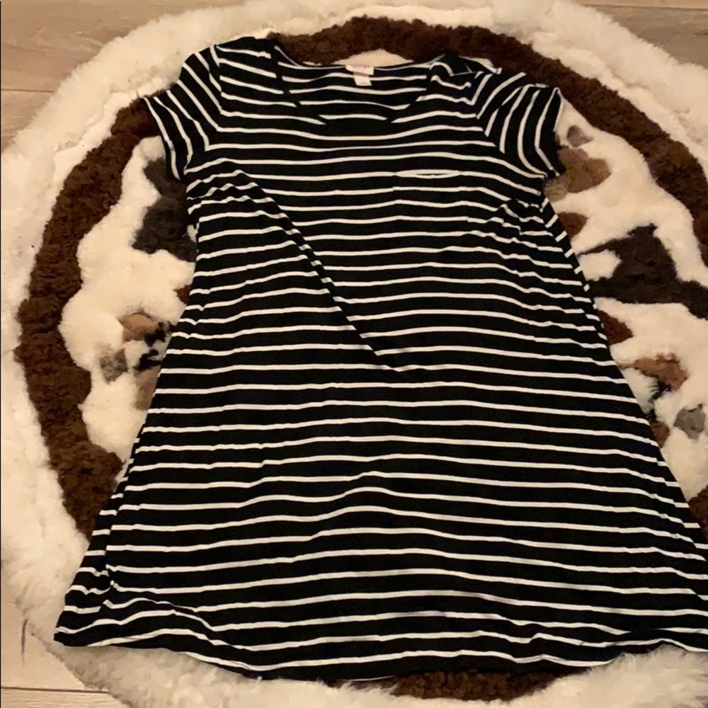 Mossimo Black and White striped tshirt dress
